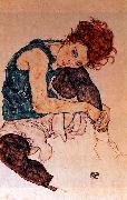 Egon Schiele Seated Woman with Bent Knee Sweden oil painting artist